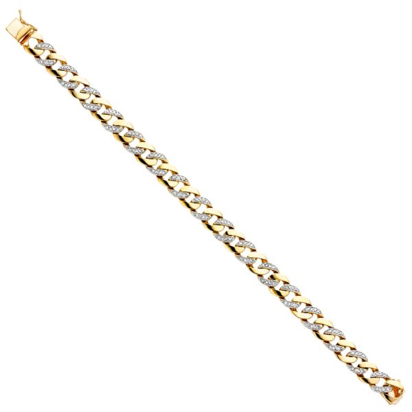 14KY CZ Cuban Link Bracelet - 8.5"