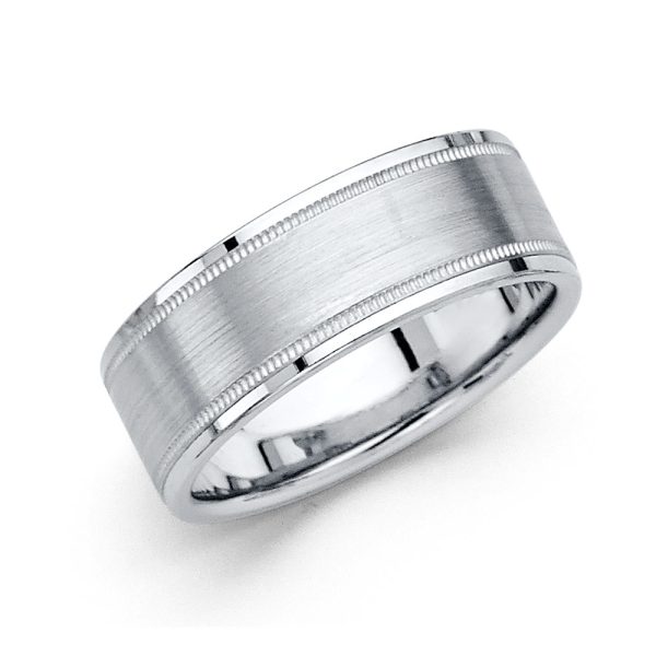 14KW 8mm Brushed Wedding Band