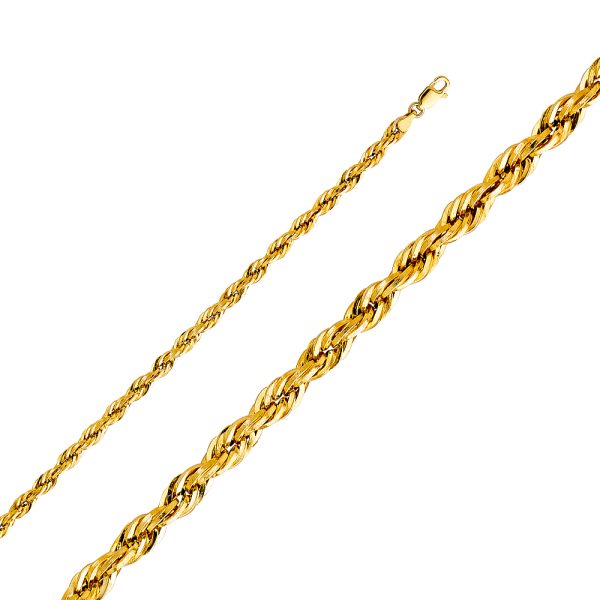 14KY 4mm Hollow DC Rope Chain