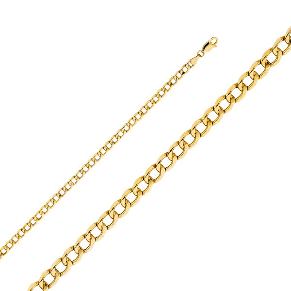 14KY 4.2mm Hollow Cuban Chain