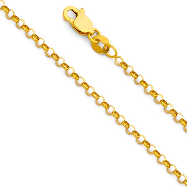 14KY 2.1mm Classic Rolo Cable Chain