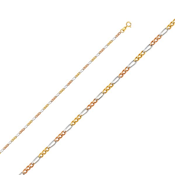 14K 3C 1.8mm Figaro 3+1 Concave Chain