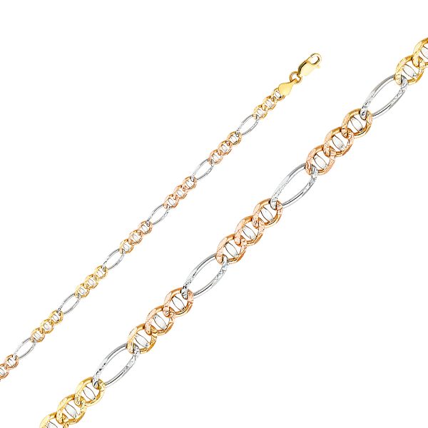 14K 3C 3.9mm Ficonucci 3+1 Concave Chain