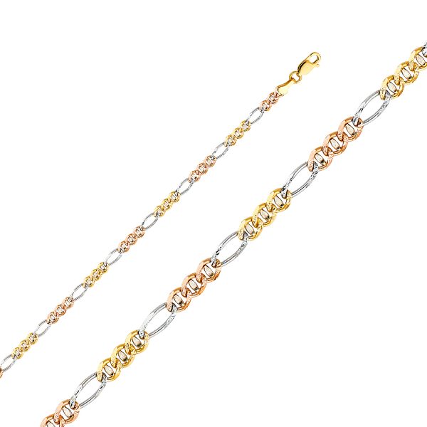 14K 3C 3.1mm Ficonucci 3+1 Concave Chain