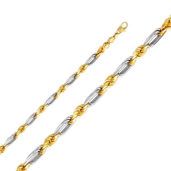 14K 2T 7.5mm Figarope Chain