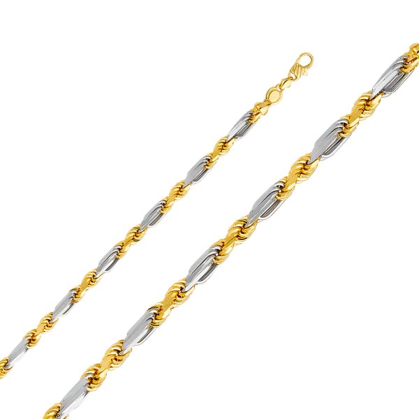 14K 2T 6.5mm Figarope Chain