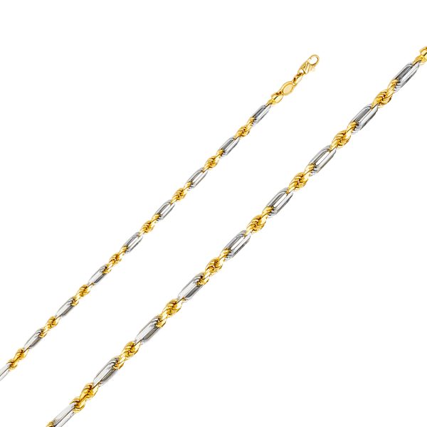 14K 2T 4mm Figarope Chain