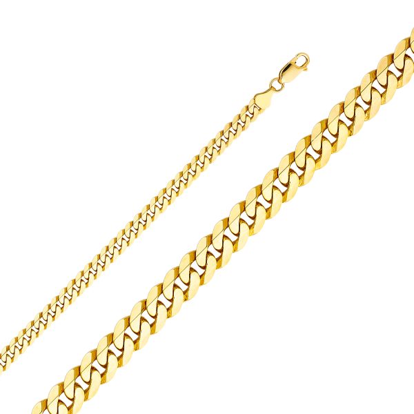 14KY 6.3mm Flat Cuban Bevelled Chain