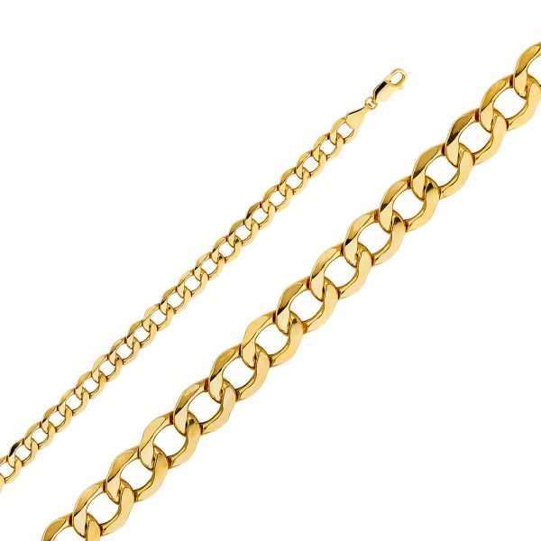 14KY 6.7mm Hollow Cuban Bevel Chain