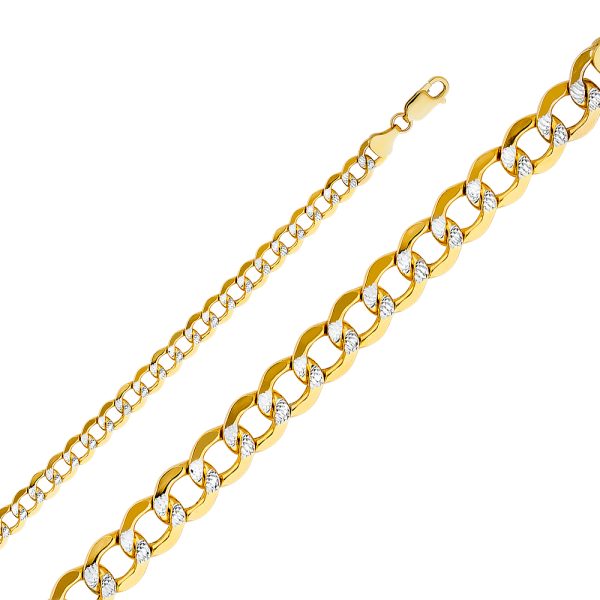 14KY 6.6mm Hollow Cuban Bevel WP Chain