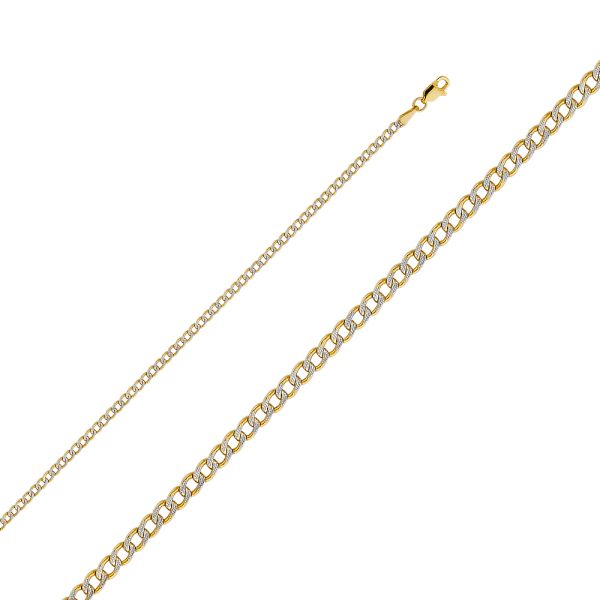 14KY 2.4mm Hollow Cuban Bevel WP Chain