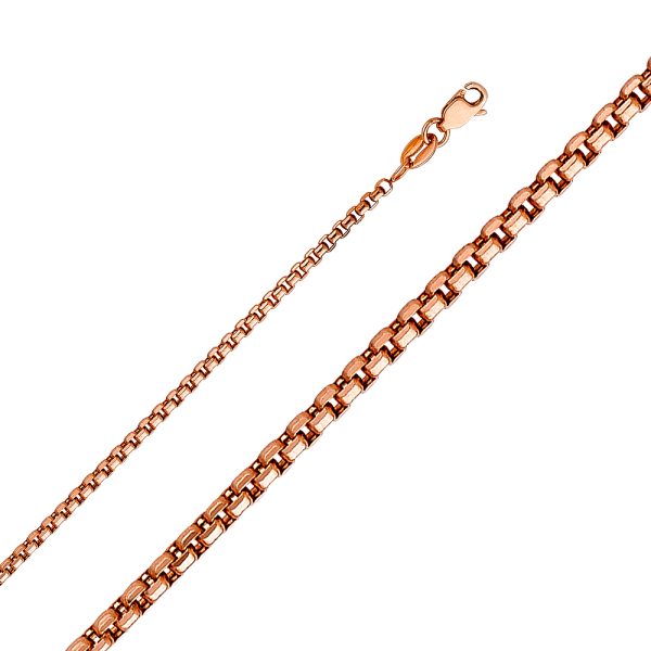 14K P1.8mm 14K Pink Hollow Half RD Box Chain