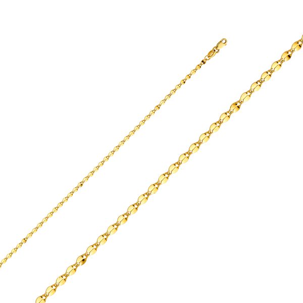 14KY 2.2mm Hollow Curve Mirror Chain