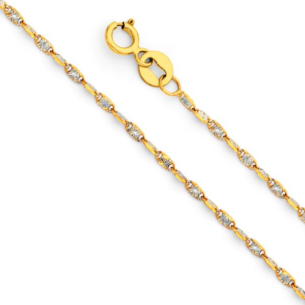 14K 2T 1.4mm Twist Snail Star DC Chain