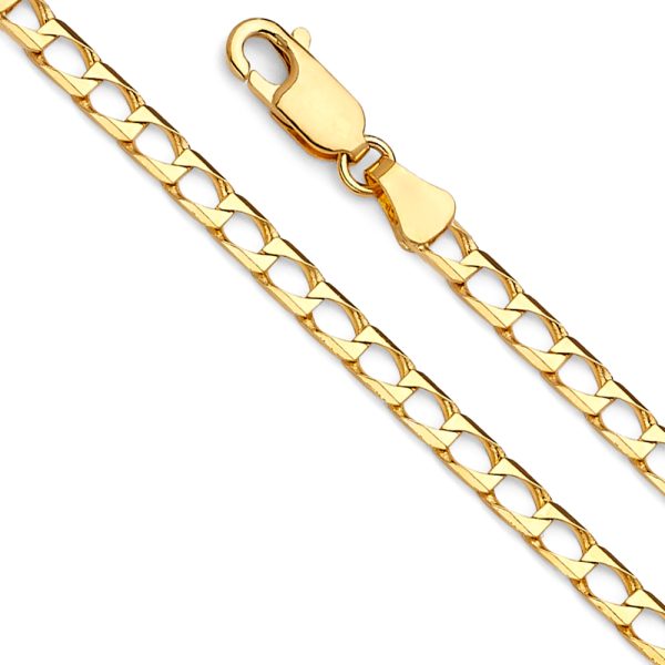 14KY 3.4mm Square Curb Chain