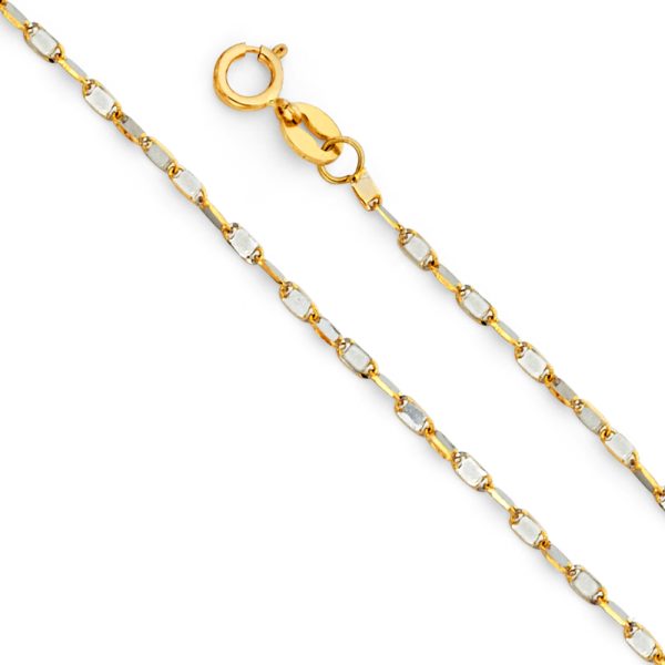 14K 2T 1.1mm Twisted Snail Chain