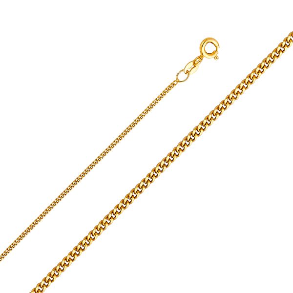 14KY 1.3mm Pendant Curb Chain