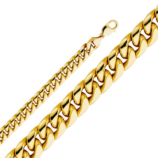 14KY 11mm Hollow Miami Cuban Chain