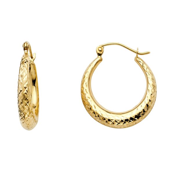 14KY DC Moon Shape Hoop Earrings (20mm)