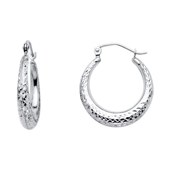 14KW DC Moon Shape Hoop Earrings (20mm)