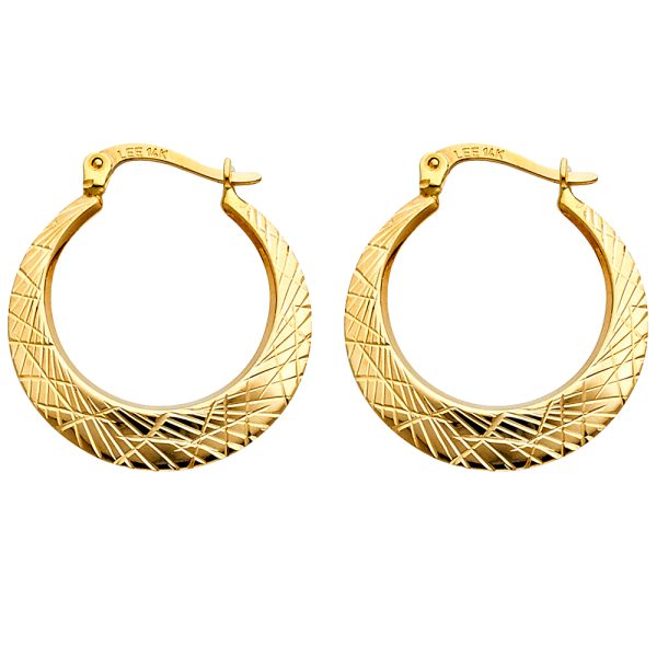 14KY DC Moon Shape Hollow Earrings (22mm)