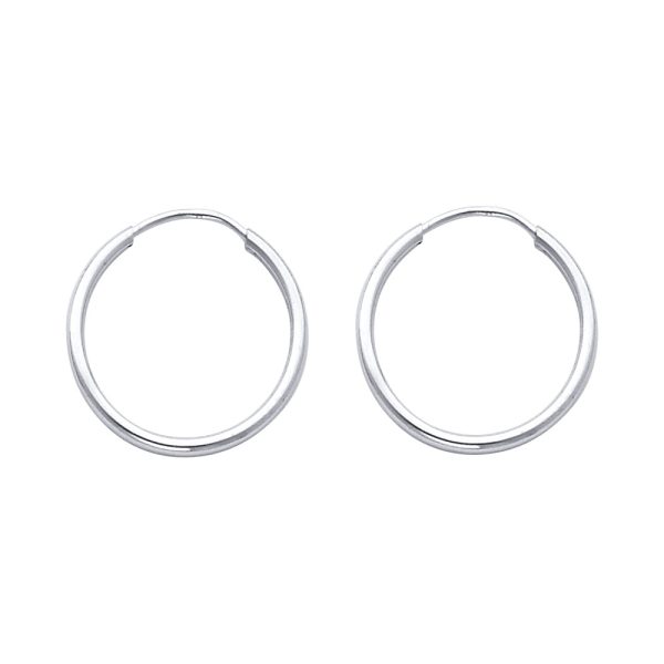 14KW 1.5mm Round Tube Polished Endless Hoop Earrings (1 7mm)