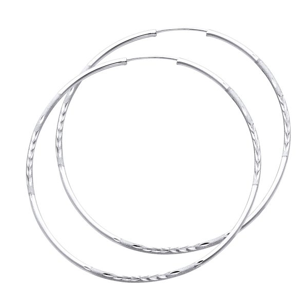 14KW 1.5mm Budded DC Endless Hoop Earrings (55mm)