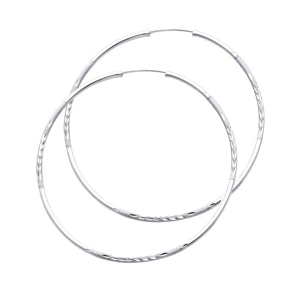 14KW 1.5mm Budded DC Endless Hoop Earrings (45mm)