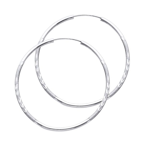 14KW 1.5mm Budded DC Endless Hoop Earrings (38mm)