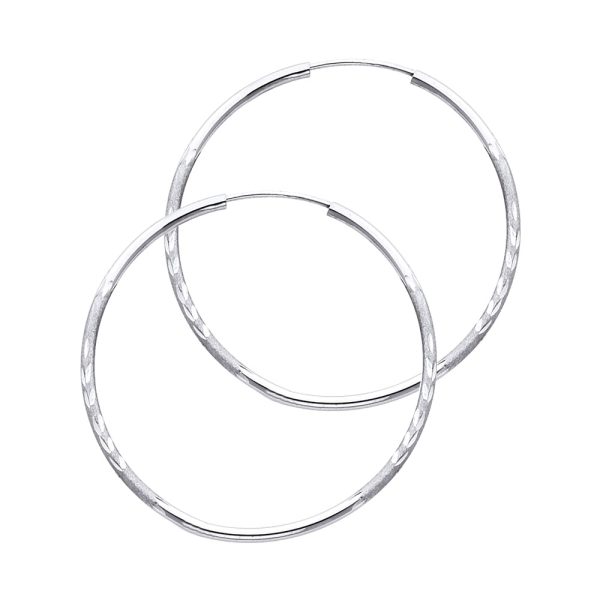 14KW 1.5mm Budded DC Endless Hoop Earrings (28mm)