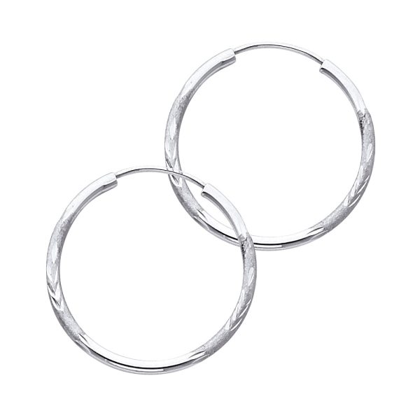 14KW 1.5mm Budded DC Endless Hoop Earrings (23mm)