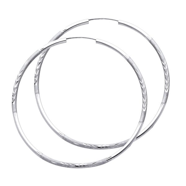 14KW 2mm Budded DC Endless Hoop Earrings (60mm)