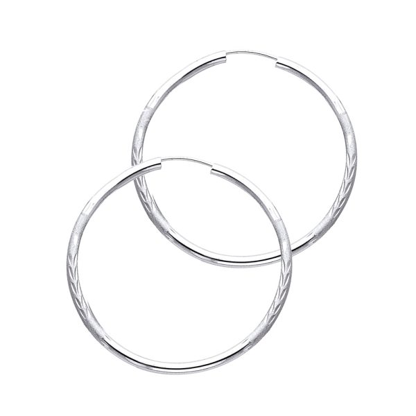 14KW 2mm Budded DC Endless Hoop Earrings (30mm)