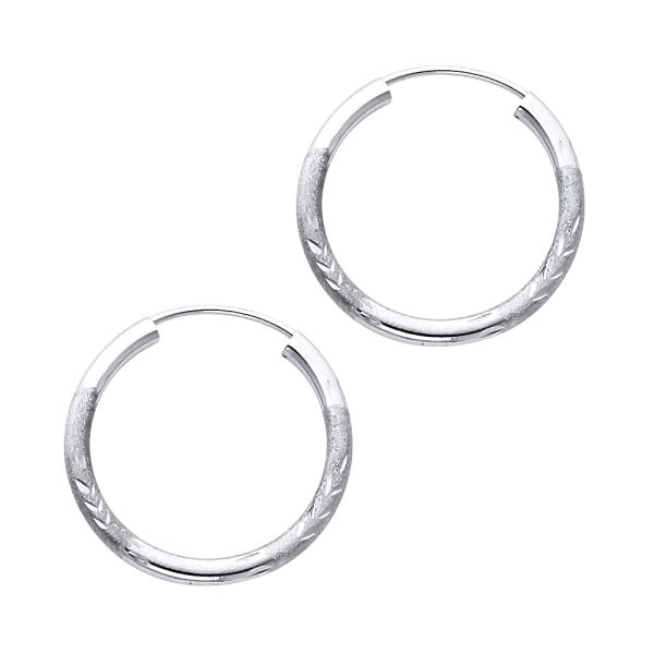 14KW 2mm Budded DC Endless Hoop Earrings (20mm)