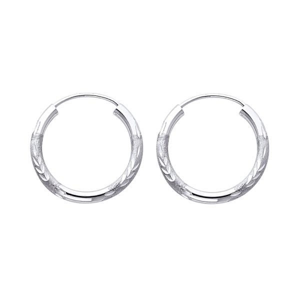 14KW 2mm Budded DC Endless Hoop Earrings (1 7mm)