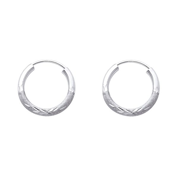 14KW 2mm Budded DC Endless Hoop Earrings (15mm)