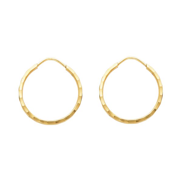 14KY 1.5mm SHollow DC Endless Hoop Earrings (16mm)