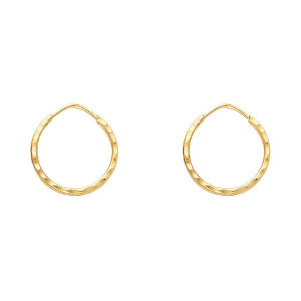 14KY 1.5mm SHollow DC Endless Hoop Earrings (13mm)