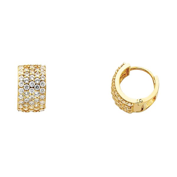 14KY CZ Huggies Earrings (ER273)