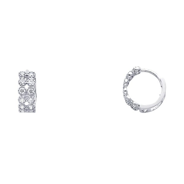 14KW CZ Huggies Earrings (ER274W)