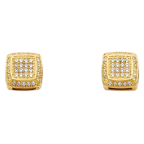 14KY Square CZ Earrings (ER315)