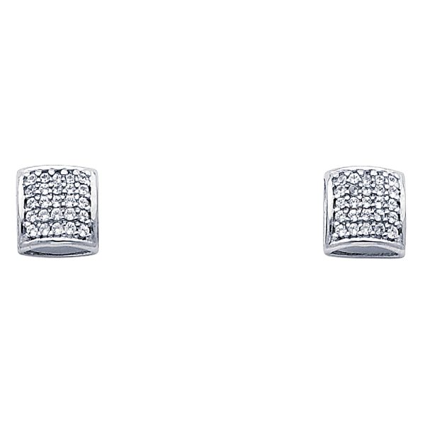 14KW Fancy CZ Earrings (ER316W)