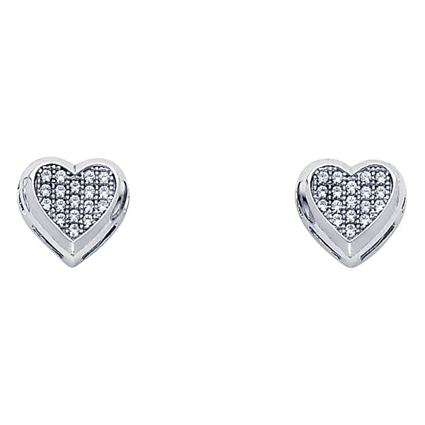 14KW Heart CZ Earrings (ER319)