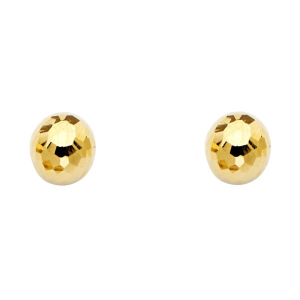 14KY 8mm D Ball Earrings with Puch-back