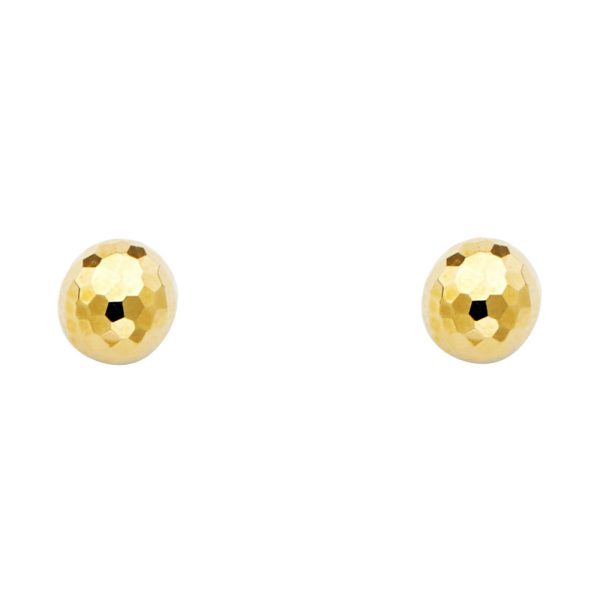 14KY 7mm D Ball Earrings with Puch-back