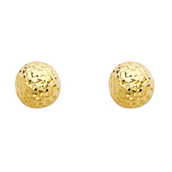 14Y 9.5mm DC Hollow Ball Earrings with Puch-back