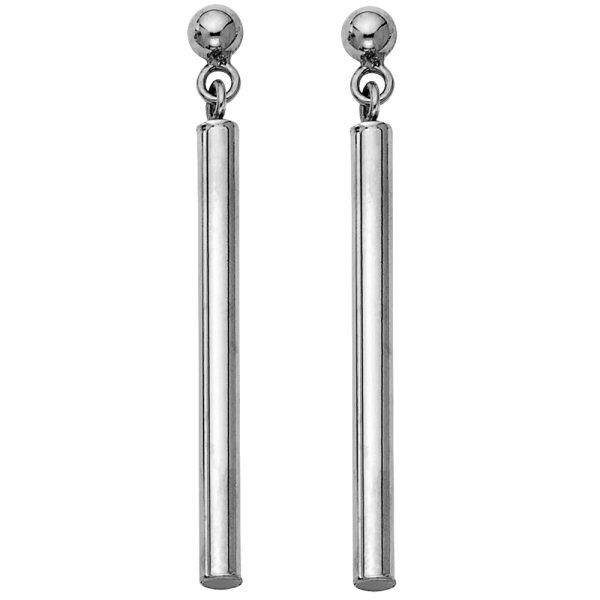 14KW Round Bar Hanging Earrings