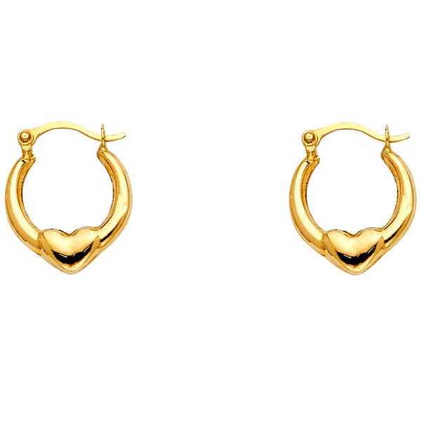 14KY Fancy Hollow Hoop Earrings