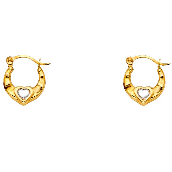 14K 2T Fancy Hollow Hoop Earrings