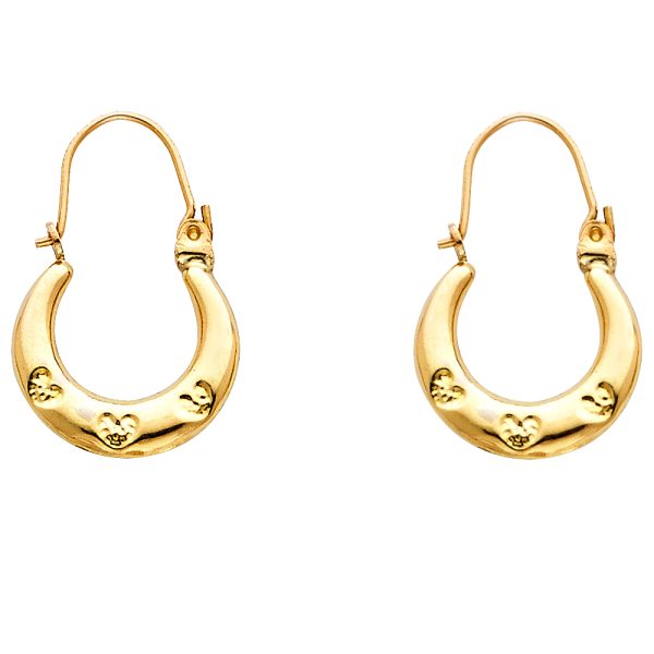 14KY Fancy Hollow Hoop Earrings